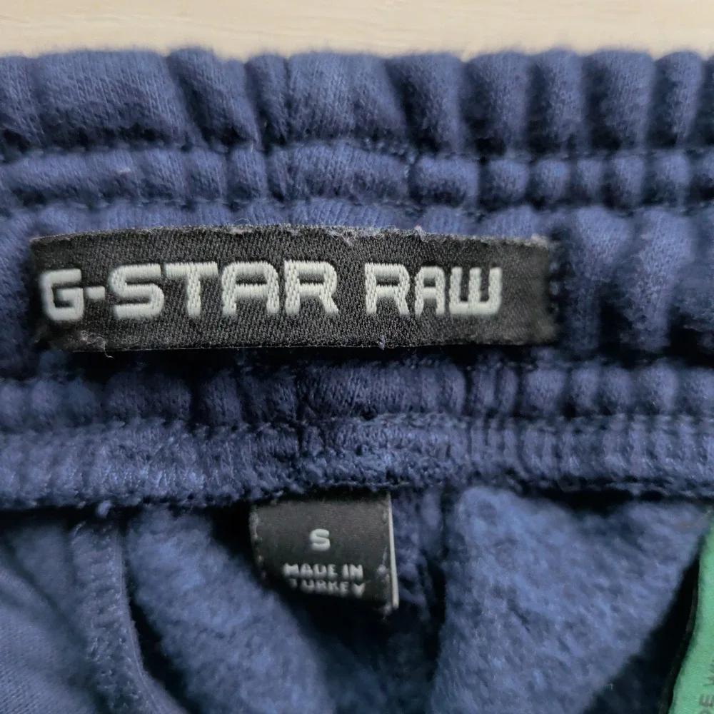 G Star Raw Jogger Sweatpants Mens S‎ Navy Blue Drawstring Side Tape Logo